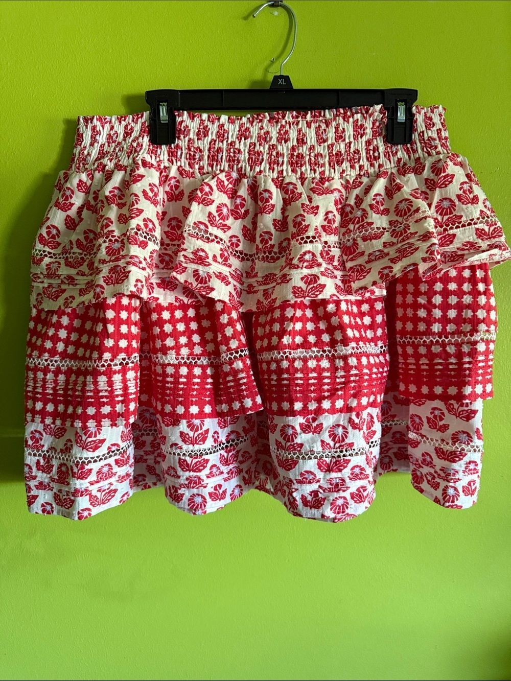 NWT Roller Rabbit/Target Red & White Floral Skirt Size L